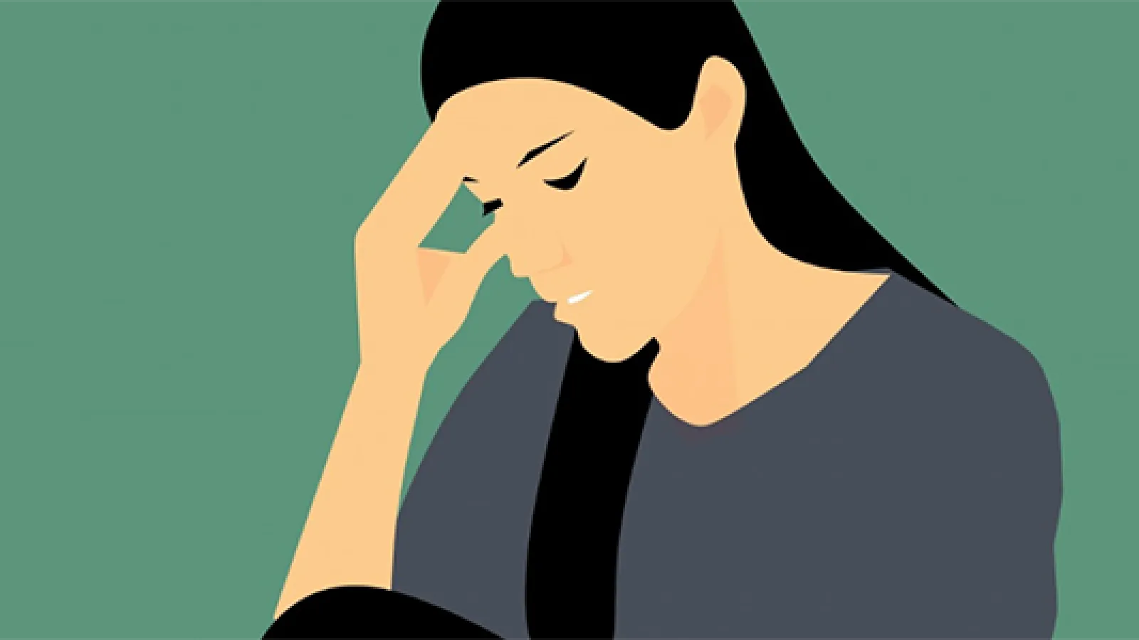 Illustration of stressed woman 